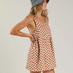 Rylee and Cru rust check dress